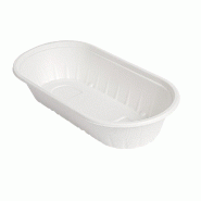 Lunchbox bagasse 800 ml 24,3x12x4,8cm blanc - par 500
