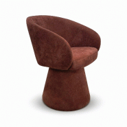 Now's Home - Fauteuil/table pivotant tissus chenille cherry 58x60x77.5cm alba - 3256390255514