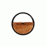 SIT Möbel Étagère murale | Ronde | 1 tiroir | Manguier naturel | Structure en métal noir | L 40 x P 20 x H 40 cm - multicolore multi-matériau 14367-01 SIT Möbel Étagère murale | Ronde | 1 tiroir | Manguier naturel | Structure en métal noir | L 40 x P 20 x H 40 cm - multicolore multi-matériau 14367-01