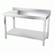 Table de travail en inox 1500 x 700 mm adossée PREMIUM / GOLDINOX - inox 3701770802944