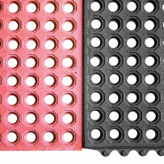 Tapis anti-fatigue Interlocking 91,4x91,4x1,4cm caoutchouc rouge