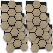 TecTake GmbH tectake, panneaux acoustiques, SONIC SHIELD, absorption efficace, mdf, 6 pièces, 76x62x1,8cm, chêne foncé - marron Bois manufacturé 4