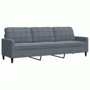VidaXL Canapé à 3 places Gris foncé 210 cm Velours Modèle Hervonia - 4007645