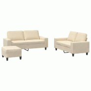 VidaXL Ensemble de canapés 3 pcs crème tissu Modèle Zenith Bistro - 3201892