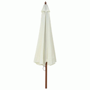 VidaXL Parasol d'extérieur avec mât en bois 330 cm blanc sable Modèle Boréal Panorama Sud - beige 47212