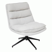 Atmosphera Fauteuil pivotant en Tissu Beige Lin et pied en Acier - beige 3560233507488 Atmosphera Fauteuil pivotant en Tissu Beige Lin et pied en Acier - beige 3560233507488