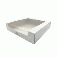 Boîte pour Galette des rois avec fenêtre blanche 300x300x55mm par 80 JORIDEAL - blanc en carton 3519400472401
