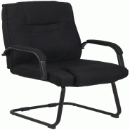 CLP Chaise visiteur Attila tissu Noir / Noir - noir textile 322128 CLP Chaise visiteur Attila tissu Noir / Noir - noir textile 322128