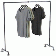 CLP Portant à vêtement Jersey Argent/120 cm - métal 302009 CLP Portant à vêtement Jersey Argent/120 cm - métal 302009
