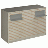 Comptoir Vertigo H T03 dble nat. L150cm - 3 tab.Coulis. 6tab.Amovib - érable