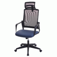 Décoshop26 - Fauteuil de bureau ergonomique pivotante avec accoudoirs et dossier en tissu mesh bleu-gris 04_0001879 - bleu 3000153432694