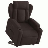 Fauteuil inclinable électrique marron foncé tissu Modèle Armonelis - 8721012169999