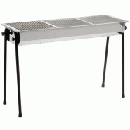 Grill barbecue à charbon de bois - acier inoxydable - 2 grilles indépendantes - surface de cuisson 1050x350 mm Grill barbecue à charbon de bois - acier inoxydable - 2 grilles indépendantes - surface de cuisson 1050x350 mm