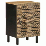 Helloshop26 - Armoire de salle de bain en bois massif de manguier style rétro offrant rangement élégant 38 x 33 x 58 cm en bois noir 02_0057840 - 3