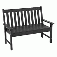 Helloshop26 - Banc de jardin 132 x 65 x 91 cm charge 320 kg assise confortable en hdpe noir 20_0010548 - 3000226230738