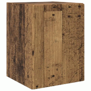 Helloshop26 - Meuble TV mural design moderne gain de place décoration minimaliste 30 x 31 x 40 cm en bois ancien 02_0054947 - Bois massif 30002387362