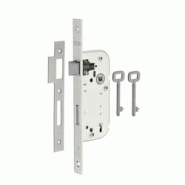 Serrure encastrable à clé pour porte de chambre, axe 40mm, bouts carrés, zingué, 2 clés - THIRARD - gris 3150260101034 Serrure encastrable à clé pour porte de chambre, axe 40mm, bouts carrés, zingué, 2 clés - THIRARD - gris 3150260101034