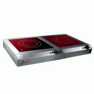 SOFRACA Réchaud vitrocéramique 2 feux (L)300 x (P)300 mm, sans détecteur, 7000 W, 220 V - MONO - 3701188040808