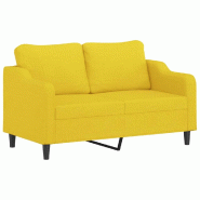 VidaXL Canapé à 2 places Jaune clair 140 cm Tissu Modèle Aero Panorama Luna - 359364