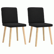 VidaXL Chaises à manger lot de 2 noir tissu Modèle Vega Master Design - 4101199