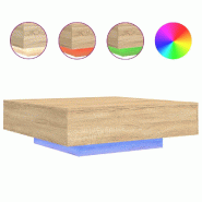 VidaXL Table basse avec lumières LED chêne sonoma 100x100x31 cm Modèle Nova Signature - 836604