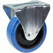 Roulette fixe de 160 mm avec caoutchouc élastique bleu sur roue centrale en nylon Roulette fixe de 160 mm avec caoutchouc élastique bleu sur roue centrale en nylon
