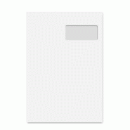 Boîte de 250 pochettes Clairalfa blanches 229x324/C4, 90 g/m², avec fenêtre 100x50 à 20/50, adhésive avec bande - 3329680141108