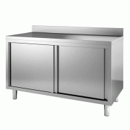 Gastro-Inox Armoire de travail avec portes coulissantes et rebord 1700x600x880m - inox 7445908536580