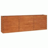Helloshop26 - Jardinière bac lit surélevé plantes fleurs terrasse jardin de jardin rouillé 240 x 40 x 77 cm acier corten marron 02_0039867 - 30002 Helloshop26 - Jardinière bac lit surélevé plantes fleurs terrasse jardin de jardin rouillé 240 x 40 x 77 cm acier corten marron 02_0039867 - 30002