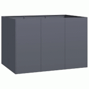 Helloshop26 - Jardinière surélevée moderne extérieur 120 x 80 x 80 cm avec fond ouvert en acier laminé à froid anthracite 02_0051571 - vert acie