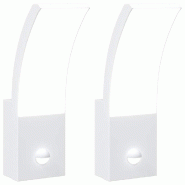 Helloshop26 - Lot de 2 appliques murales LED d'extérieur avec capteur de mouvement 7 x 4,5 x 23 cm en aluminium blanc 02_0056582 - blanc aluminium 30