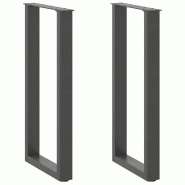 Helloshop26 - Lot de 2 pieds de table console en U 28 x 73 cm robuste design moderne polyvalent en acier anthracite 02_0057410 - acier 3000240022524