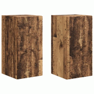 Helloshop26 - Meuble TV mural moderne montage mural 30 x 31 x 60 cm design minimaliste gain de place en bois ancien 02_0054964 - Bois massif 300023874