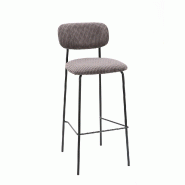 Lot de 2 tabourets de bar coralie gris taupe, France mobilier chr - 3760326528394