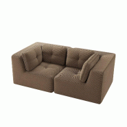 Merax Canapé modulable 2 places, Cloud Sofa Cord sans cadre, canapé lounge près du sol, avec accoudoirs larges, marron - marron multi-matériau W33