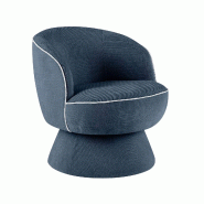Oviala Business Fauteuil pivotant en tissu bleu foncé - bleu 115596