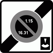 Panneau B50E - Sortie zone stationnement alternance semi-mensuelle et durée limitée avec disque Panneau B50E - Sortie zone stationnement alternance semi-mensuelle et durée limitée avec disque