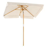 Parasol 2 x 1,25 m ombrelle rectangulaire protection solaire anti-uv upf50+ mÂt et baleines en bois inclinable sans socle pour terrasse balcon jardin beige 12_0001807