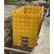 PLAST'UP ROTOMOULAGE Blindage de fouilles léger légo- kit 4 2x1x0,65m - JAUNE - jaune 0036336286320