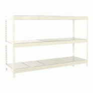 PROREGAL Étagère pour Charges Lourdes METAL BEAST THREE | HxLxP 200x240x75cm | 400kg par Niveau | Blanc - blanc métal PR_RS18-172 PROREGAL Étagère pour Charges Lourdes METAL BEAST THREE | HxLxP 200x240x75cm | 400kg par Niveau | Blanc - blanc métal PR_RS18-172