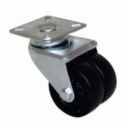 Roue à double galet 50mm à platine carréé pivotante - GUITEL HERVIEU - 861012 - 867398 Roue à double galet 50mm à platine carréé pivotante - GUITEL HERVIEU - 861012 - 867398