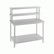 Royal Catering - Royal Catering Table De Travail en INOX avec Étagère Plan Professionnel Boucher Pro RCAT-120/60-H (Plan De Travail 120 x 60 cm, - m