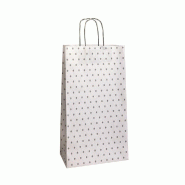 Sac kraft à pois charme poignées torsadées 32x17x45cm - par 25