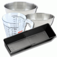 Set pâtisserie avec grand moule à cake extensible, 2 bols à mixer, verre mesureur et spatule Zenker - noir métal 3176239937497