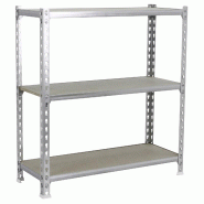 SimonRack Étagère Rangement 900x900x300 mm, 3 niveaux, plateaux en bois, charge 150 kg par niveau, Galvanisé - Maderclick - métal 8435104910733