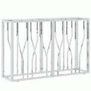 Table console 110x30x70 cm acier inoxydable et verre Modèle Atlas Terrasse - 350025