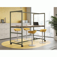 Table haute Be1 sur roulettes avec structure haute à personnaliser Table haute Be1 sur roulettes avec structure haute à personnaliser