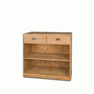 TRADIS Buffet de service H90cm 2 tiroirs, bois massif - beige Bois massif 3701468412417