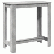 VidaXL Table de bar gris béton 102x50x103,5 cm bois d'ingénierie Modèle Boréal Concept Pro - 854412