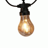 WellHome - Guirlande lumineuse avec 20 LED blanc chaud et câble conducteur - noir WH16127